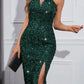 Vestido com aplicações brilhantes e decote coração AB276
