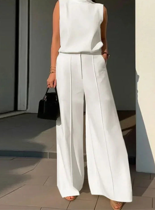 Conjunto Alfaiataria com Blusa Reta e Calça Pantalona AB848