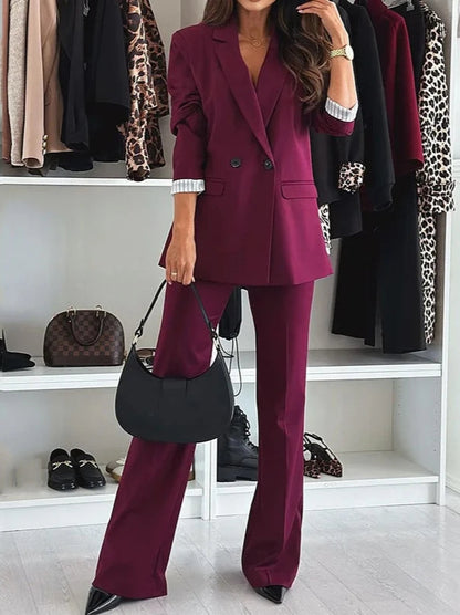 Conjunto Blazer Alongado com Calça de Alfaiataria Reta AB847
