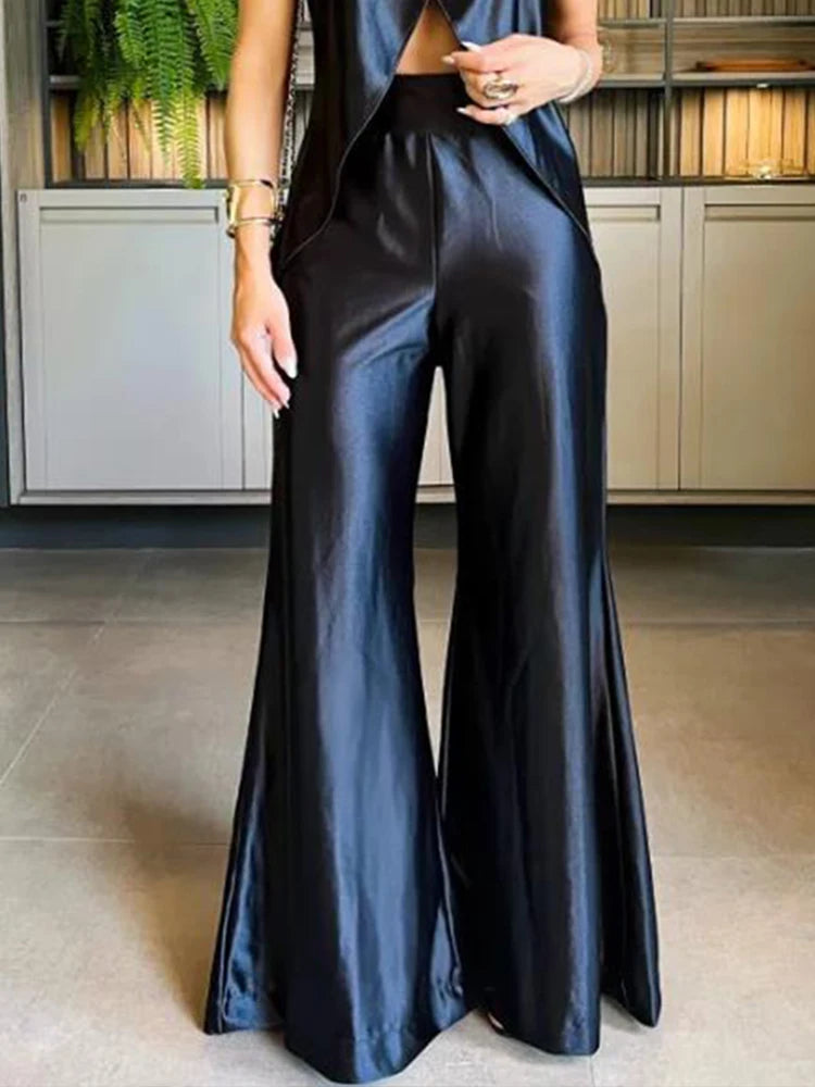 Conjunto calça flare e blusa transpassada AB401