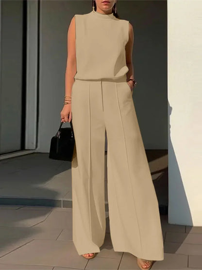 Conjunto Alfaiataria com Blusa Reta e Calça Pantalona AB848