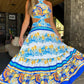 Vestido recortes e amarração no pescoço AB287