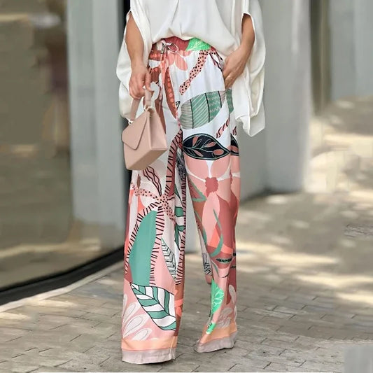 Conjunto calça pantalona e blusa manga fluida AB461