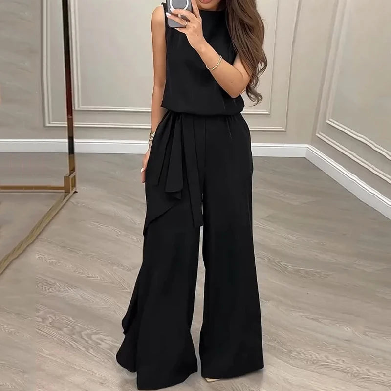 Conjunto de Blusa Sem Mangas e Calça Pantalona AB835