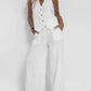 Conjunto calça com bolso e blusa colete com botões  AB413