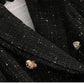 Blazer feminino fechamento duplo e barra desfiada AB620