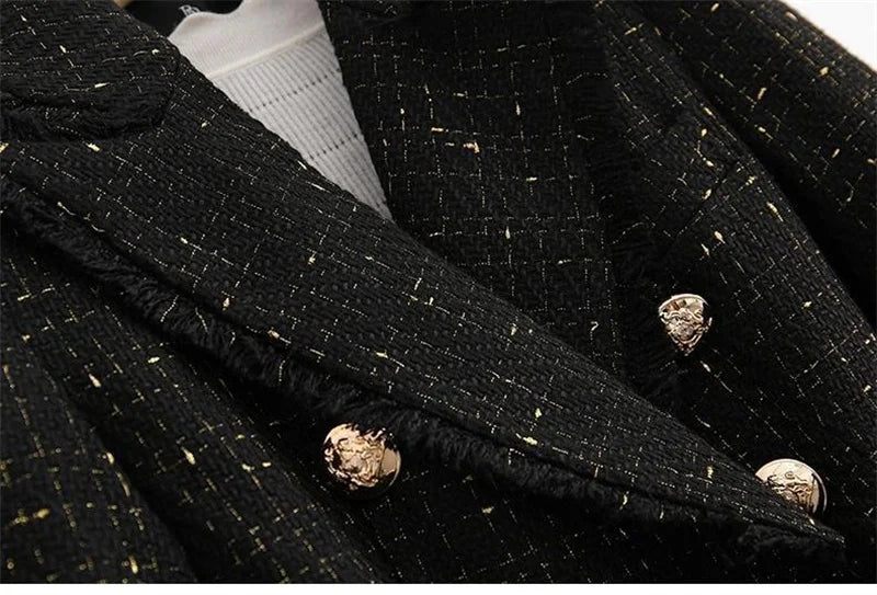 Blazer feminino fechamento duplo e barra desfiada AB620