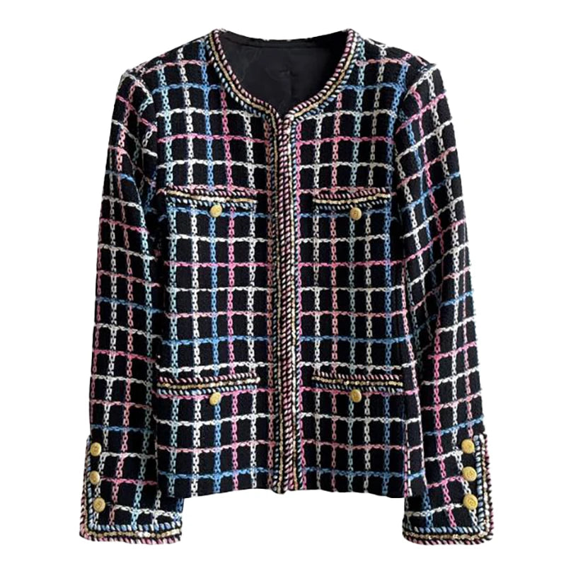 Blazer feminino com detalhe em correntes coloridas AB622