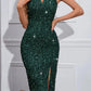 Vestido com aplicações brilhantes e decote coração AB276