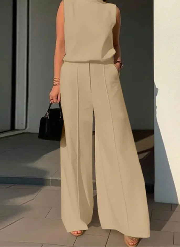 Conjunto Alfaiataria com Blusa Reta e Calça Pantalona AB848