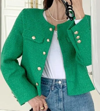Blazer feminino curto com botões AB621