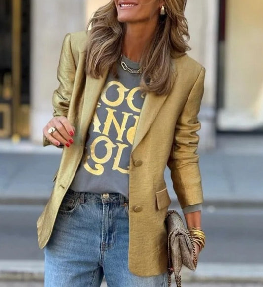 Blazer feminino fechamento em dois botões AB609