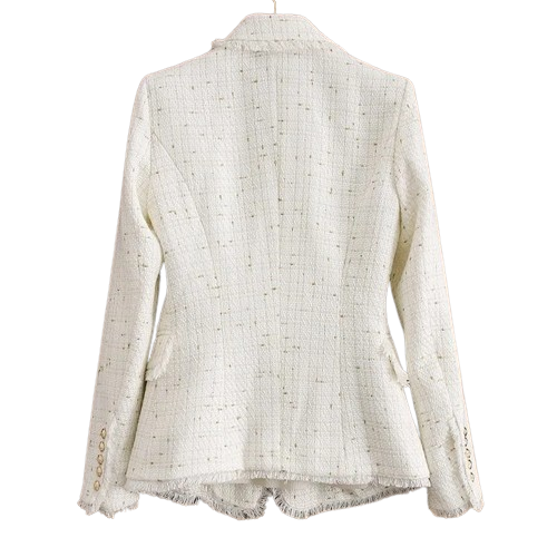 Blazer feminino fechamento duplo e barra desfiada AB620